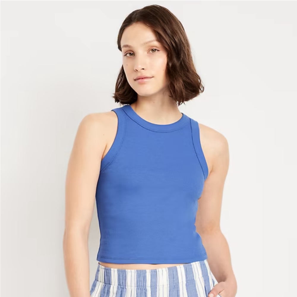 Old Navy Snug Ribbed Tank - Tall - Crayon Blue